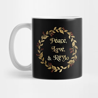 Peace, Love, & Reylo (Golden Wreath) Mug